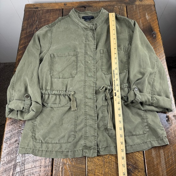Social Standard by Sanctuary Utility Jacket Green Tencel Drawstring L - Picture 4 of 8